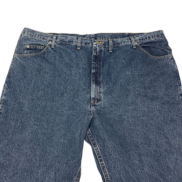 Wrangler Five Star Premium Denim Straight Leg Relaxed Fit Mens 50X30 Blue - Picture 15 of 16